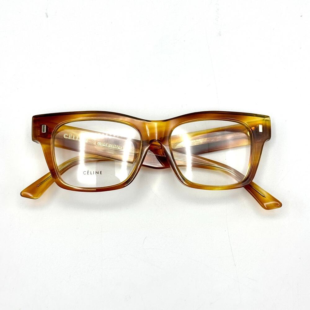 Celine Eyeglasses Frame CL50011F 056 Havana Brown Square 49-15-145 New Authentic